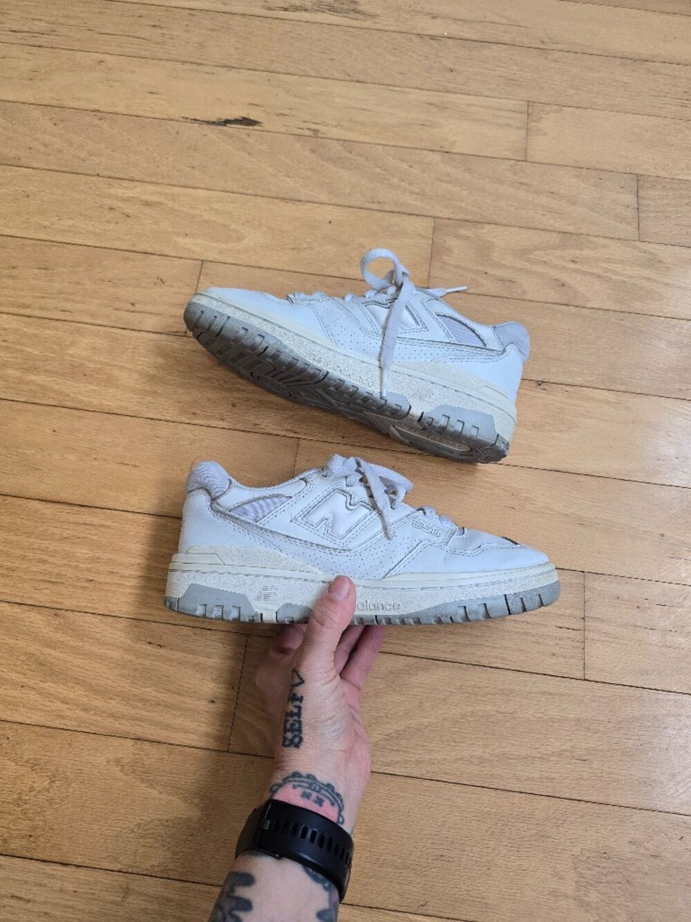 New Balance | 550 white leather sporty sneakers | WMS 7